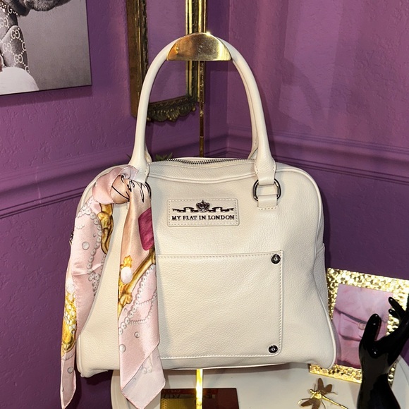 My Flat in London Cream Satchel with Pink Scarf - Picture 1 of 11